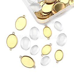 DIY ovaler Cabochon-Anschluss und Anhänger-Sets aus 304 Edelstahl&nbsp;DIY-FS0008-31