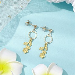 Orecchini pendenti in lega di fiori da donna&nbsp;EJEW-JE05925