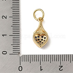 Pendenti in zirconi neri con micro pavè di ottone&nbsp;KK-R162-011G