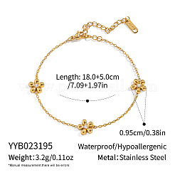 Halsketten und Armbänder aus 304 Edelstahl mit Blumengliederkette&nbsp;DF0903-3