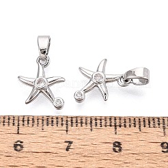 Pendenti in zirconi cubici trasparenti in micro pavè di ottone&nbsp;KK-T080-78P
