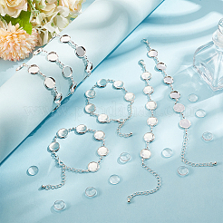 60 Stück transparente Glascabochons mit 10 Stück Messingarmbandherstellung&nbsp;DIY-GO0002-32B