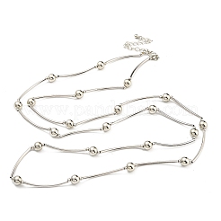 Collane a strati con ciondoli con perline rotonde CCB&nbsp;NJEW-K261-07P