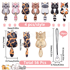 DIY Katzenlegierung Emaille Anhänger Handybänder Bastelset&nbsp;DIY-SC0025-53