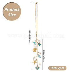Decorazioni pendenti in lega smaltata 2 pz&nbsp;HJEW-SC0002-69