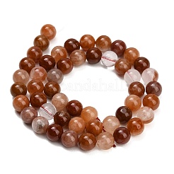 Fili di perle di quarzo ematoide rosso naturale&nbsp;G-G475-A01-8mm