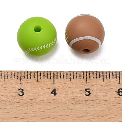 Perlas de silicona ecológicas de grado alimenticio con temática deportiva&nbsp;SIL-T058-03M-01