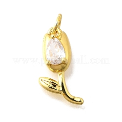 Pendentifs avec zircon cubiques à micro-pavés en laiton&nbsp;KK-Z102-01G-01