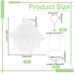 1 velo da sposa in poliestere&nbsp;AJEW-WR0003-19