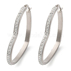 Orecchini a cerchio a forma di cuore in acciaio inossidabile 304&nbsp;EJEW-S242-01P-E
