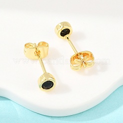 Ottone micro spianare orecchini zirconi&nbsp;EJEW-F405-22B-G01