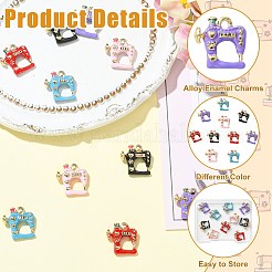 10pcs 5 Farben Legierung Emaille Charms&nbsp;ENAM-CJ0007-55