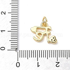 Ciondoli in ottone zirconi chiari micro pavé&nbsp;KK-L253-22G-01