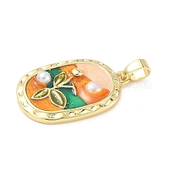 Pendentifs d'émail en laiton &nbsp;KK-D358-01A-G