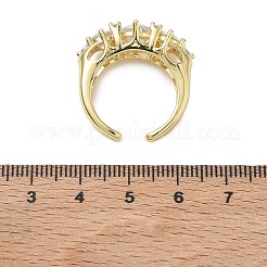 Anelli aperti con polsino in ottone micro pavé di zirconi cubici per donna&nbsp;RJEW-L343-07G-02