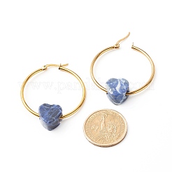 Orecchini di perle di sodalite naturale a cuore per donna ragazza&nbsp;EJEW-JE04638-05