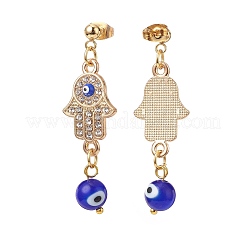 Bracciale con perline intrecciate malocchio a lume e orecchini pendenti&nbsp;SJEW-JS01258