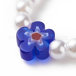 Perle d'imitation en plastique et perles de verre millefiori bracelet collier&nbsp;SJEW-JS01239