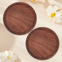 2 pz sottobicchieri in legno di noce nero&nbsp;AJEW-CL0006-41