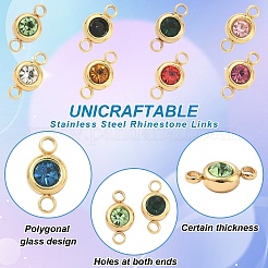 20 Stück 10 Farben 304 Edelstahl Strass-Verbindungsstücke/Verbinder&nbsp;STAS-YW0010-11