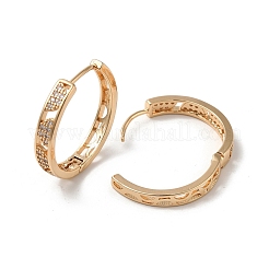 Pendientes de aro de circonio cúbico de micro pave de latón&nbsp;EJEW-M238-74KCG