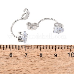 Écrous de boucles d'oreilles en alliage de zircone cubique transparente&nbsp;FIND-C082-01D-P
