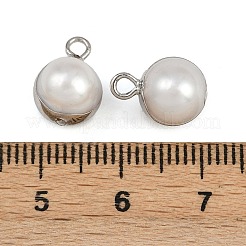 Natürliche Perlen runde Charms&nbsp;KK-D423-08P