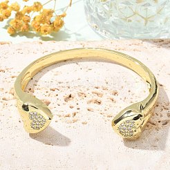 Messing-Armbänder mit Mikropflaster und klarem Zirkonia&nbsp;BJEW-M053-03G