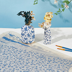 4 Stück 4 Stile Blumenmuster Papier Keramik Aufkleber&nbsp;DIY-GF0013-26