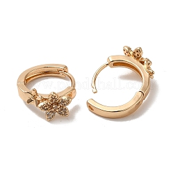 Pendientes de aro de circonio cúbico de micro pave de latón&nbsp;EJEW-M238-47KCG