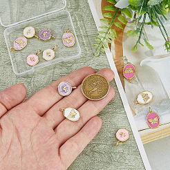 12 pièces 6 styles en laiton micro pavé pendentifs en zircone cubique claire&nbsp;KK-HS0015-79