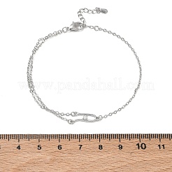 Messing Micro Pave klare Zirkonia Link Armbänder&nbsp;BJEW-E114-01E-P