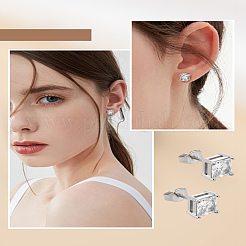 2 pieza de pendientes de acero inoxidable&nbsp;EJEW-LP0001-42P
