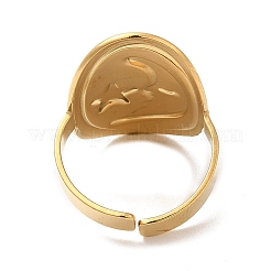 Placcatura ionica (ip) 304 anello aperto a forma di luna con stella in acciaio inossidabile per donna&nbsp;RJEW-M149-29G