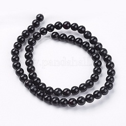 Natürliche schwarze Onyxperlenstränge&nbsp;LS-G-H1567-6MM