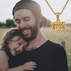Collana con ciondolo a forma di bambina di papà di parola&nbsp;JN1040A