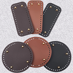 6 stücke 6 arten rechteck und runde pu leder stricken häkeln taschen nagel boden shaper pad&nbsp;DIY-CL0002-18