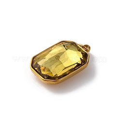 Anhänger aus facettiertem Glas aus Edelstahl 316&nbsp;STAS-K258-48G-05