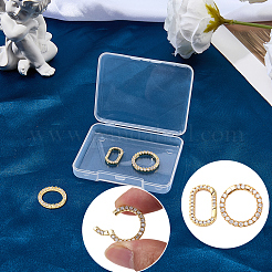 4 Stück 2 Stile Rack-Plating Messing Micro Pave klare Zirkonia Spring Gate Ringe&nbsp;ZIRC-SC0001-41