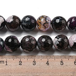 Brins de perles d'agate craquelée de feu naturel à facettes&nbsp;G-F447-12mm-N15