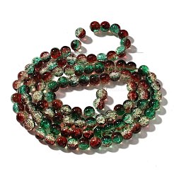 Weihnachtsmotiv Crackle Glasperlen Stränge&nbsp;X1-CCG-C002-8mm-04