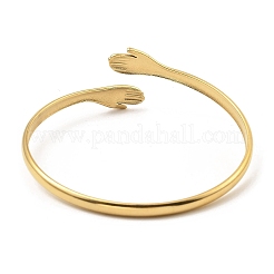 Brazaletes abiertos de acero inoxidable 304&nbsp;BJEW-P302-01G