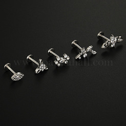 Labrets en titane g23 micro pavé en zircone cubique transparente&nbsp;WG4B733-05