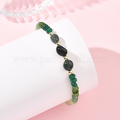 Bracelets pour femmes en jade naturel teint de Malaisie&nbsp;BJEW-JB14090-02