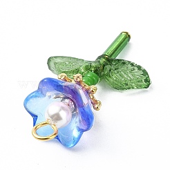 Blumentransparentes Glas und goldene Anhänger&nbsp;PALLOY-TA00098
