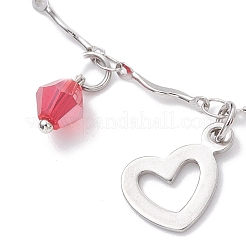 Armbänder mit Strass-Charms aus Edelstahl 304 und Legierung&nbsp;BJEW-JB12447-03