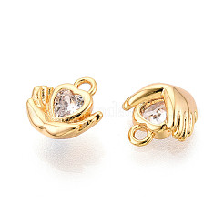 Messing ebnen Zirkonia Charms&nbsp;X1-KK-N263-100G