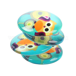 Karikatureule bedruckte Glas halbrund / Kuppel Cabochons&nbsp;X-GGLA-N004-14mm-B