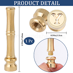 1 timbro con sigillo di cera in ottone dorato con manici a forma di bastoncino di bambù&nbsp;STAM-CP0001-05Y