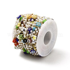 Handgefertigte Blumen- und Plastikperlenketten&nbsp;CHS-I019-07G-01